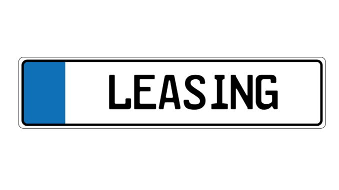 KFZ-Kennzeichen mit der Aufschrift Leasing