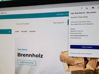 Fake-Website die Brennholz anbietet
