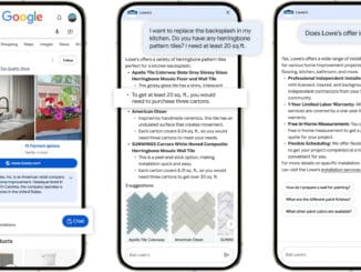 Zu sehen sind 3 Handybilschirme. Hier chattet der Business Agent mit potenziellen Konsument:innen.